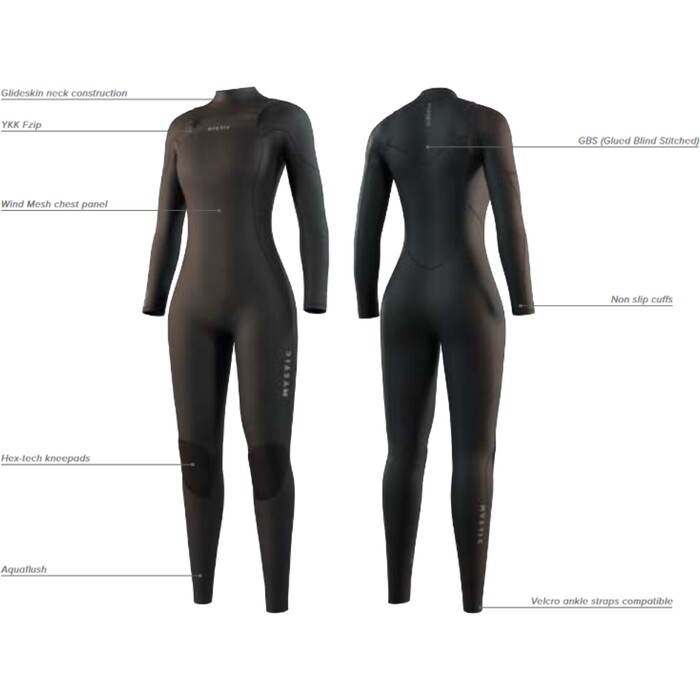 2025 Mystic Womens Star 5/3mm Chest Zip Wetsuit 35000.250050 - Dark Olive